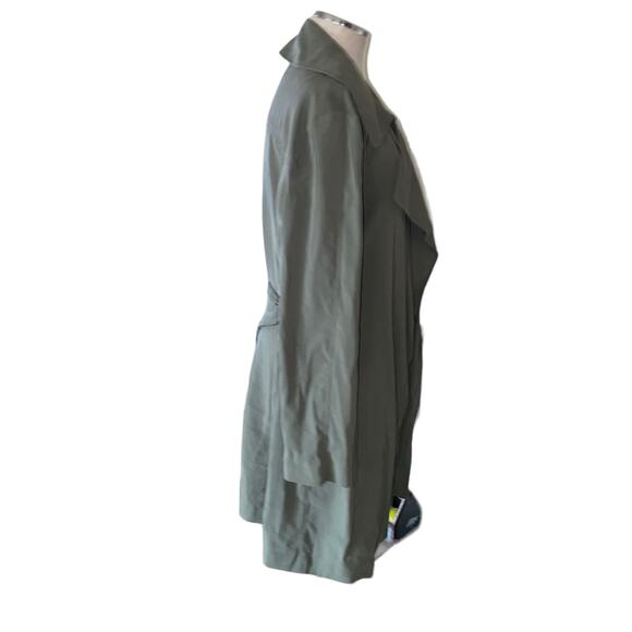 LOFT Olive Green Belted Notch Collar Long Sleeve Jacket Women’s Size Medium - Picture 5 of 8